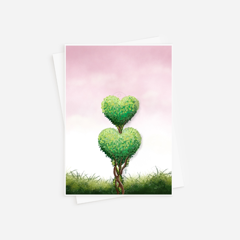 Blooming Hearts Greeting Card