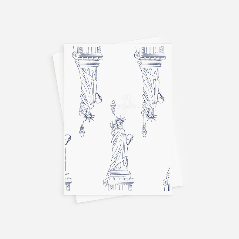 Statue Outline Greeting Card