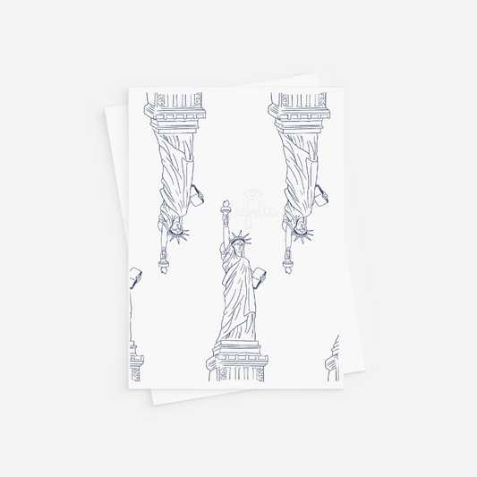 Statue Outline Greeting Card