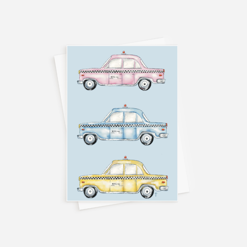 New York Multi Taxi Greeting Card