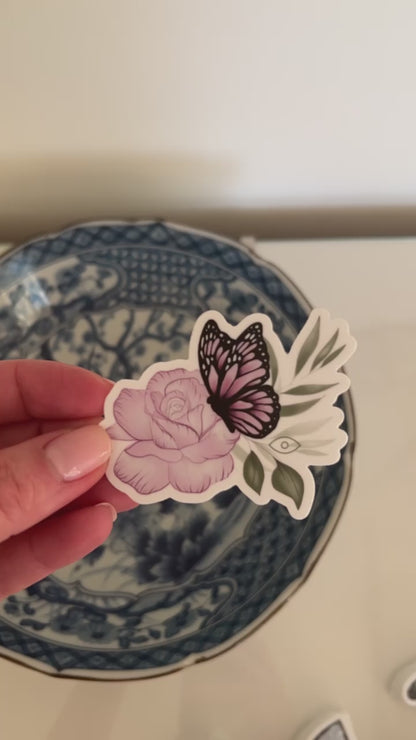 Rose & Butterfly Sticker