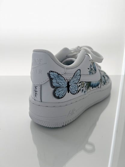 Blue Fleur & Papillon Airforce Sneakers
