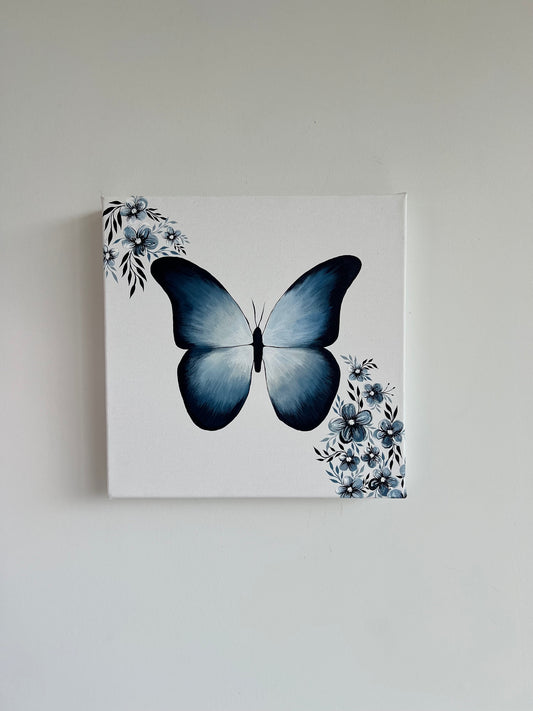 Sapphire Blue Morpho Butterfly Canvas