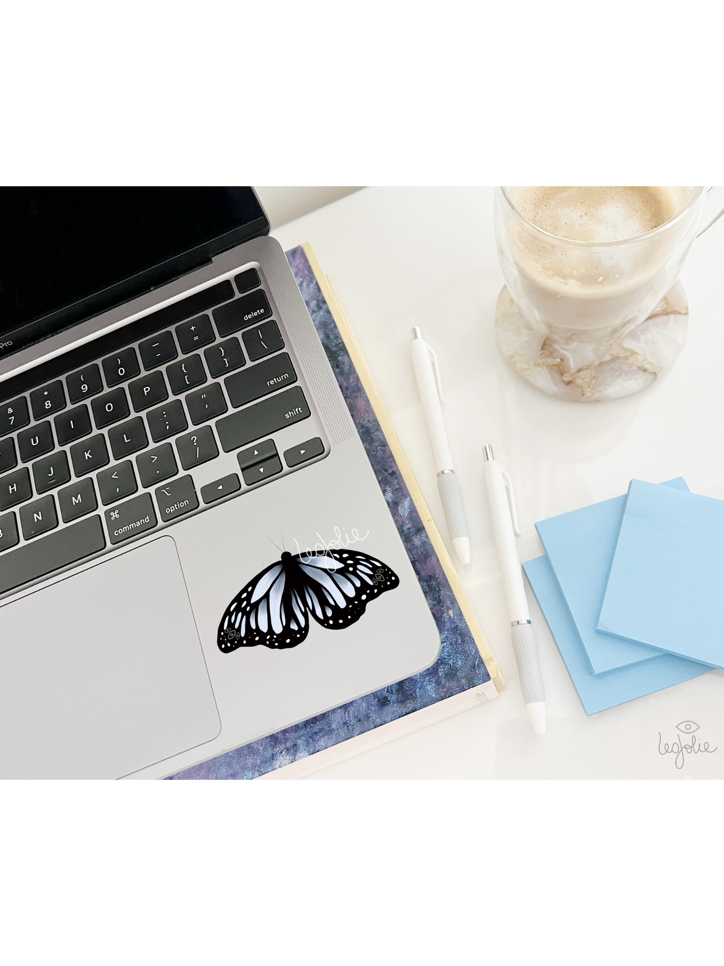 Signature Blue Butterfly Sticker