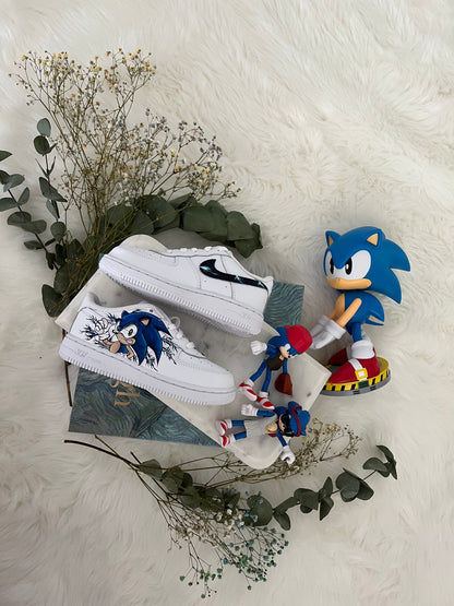 Hand Painted Sonic Inspo Sneakers