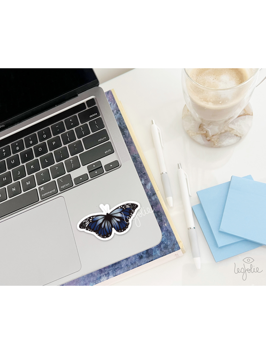 Sapphire Blue Butterfly Sticker