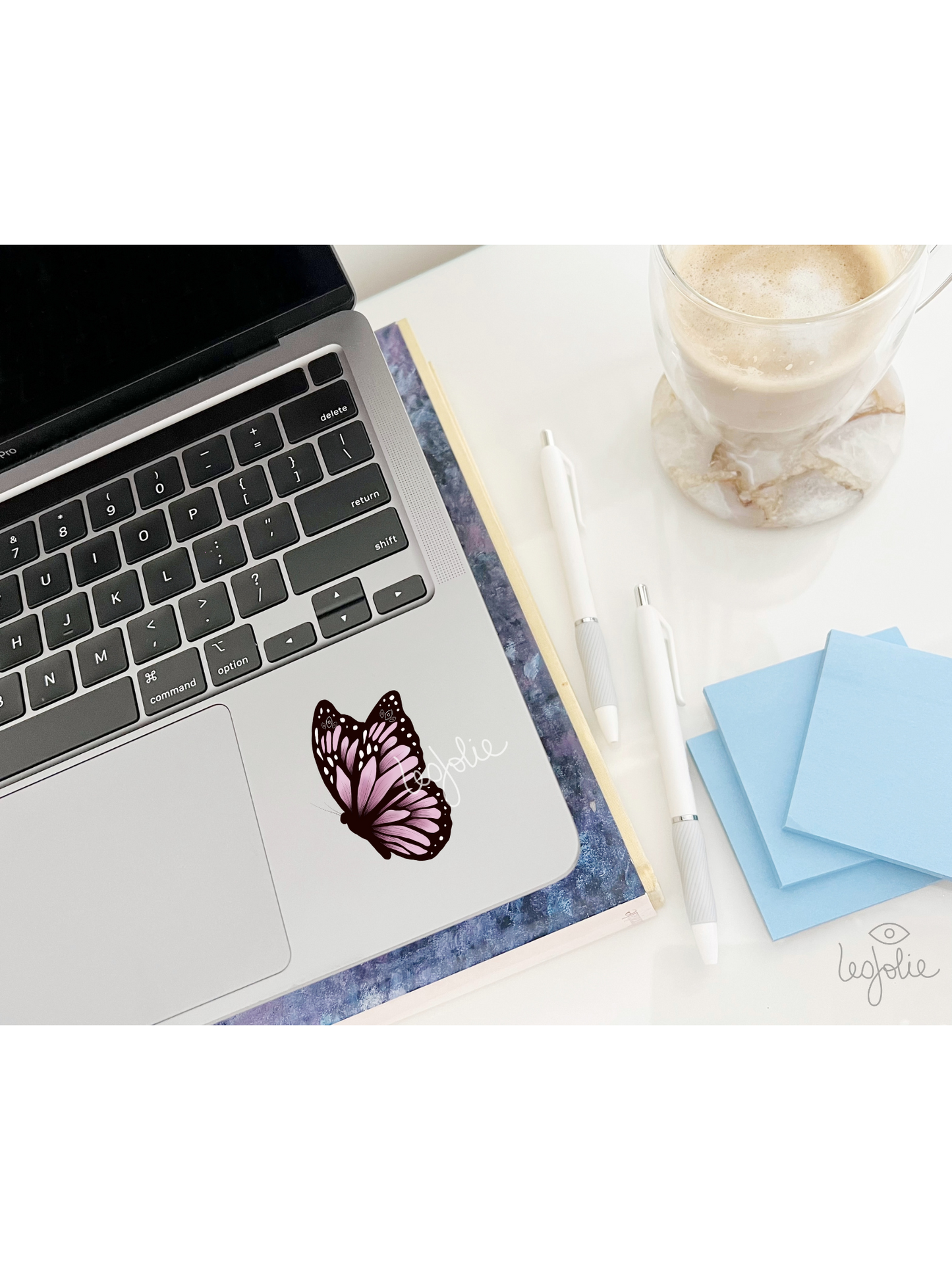 Floating Blush Butterfly Sticker