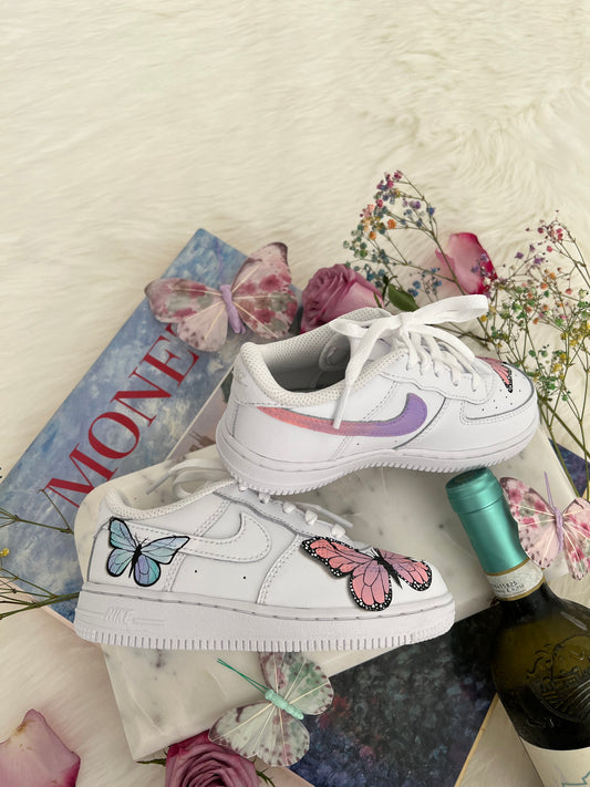 Iridescent Butterfly Airforce Sneakers
